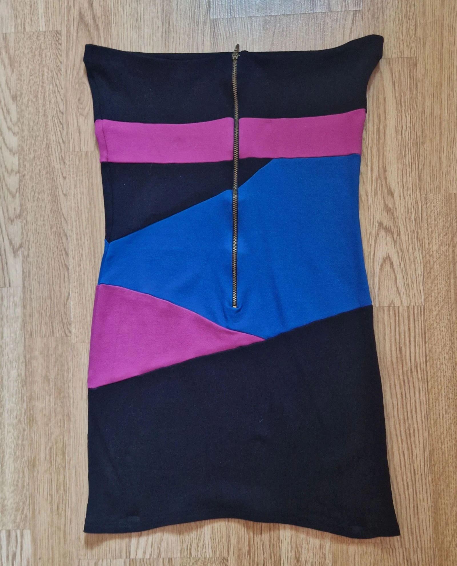 Vestido palabra de honor tricolor Blanco talla L – photo 8